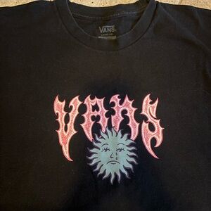 Vans Black Tee with Pink and Gray Graphic